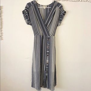 Women’s Striped Faux Wrap Dress